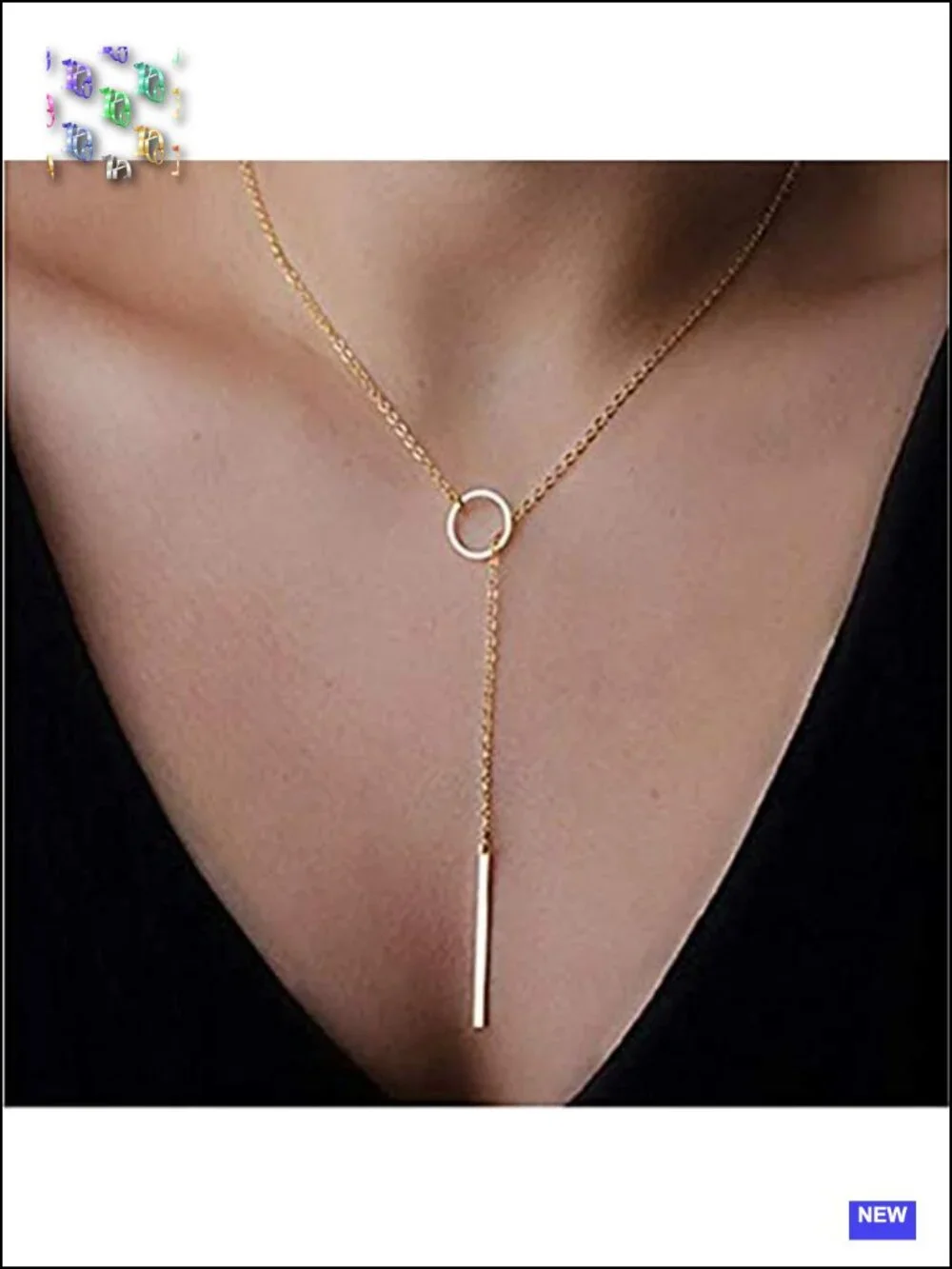 Gold Plated Dangle Earrings and Y-Necklace Set Delicate Layered Jewelry for